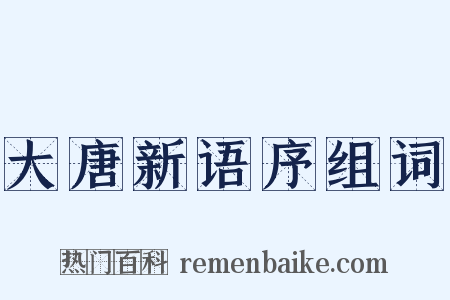 大唐新语序组词是什么意思的图片